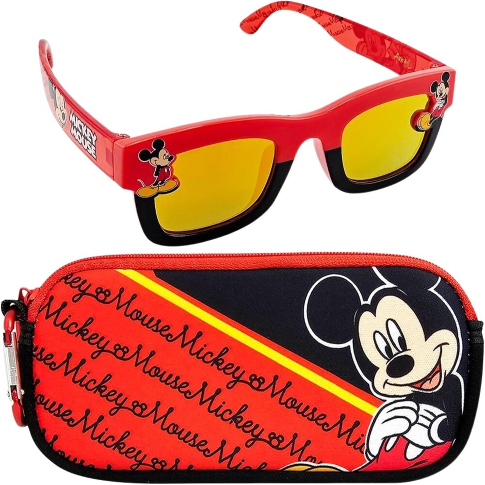Disney Mickey Mouse Boys Red Sport Sunglasses *Case Included*